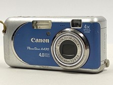 Canon PowerShot A430 4.0MP 4X Zoom Digital Camera Blue  Powers on/Lens Error 