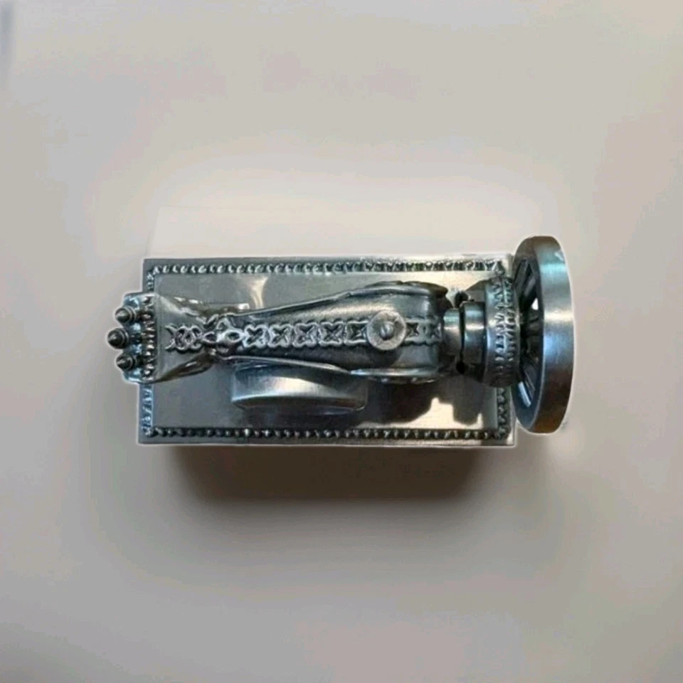 Vintage Timex Sewing Machine Mini Clock Pewter Tone EUC - Image 4 of 4