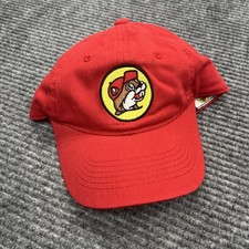 Buc-ees Hat Red Adjustable Size With Logo. Beaver 100 cotton