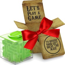 Intermediate Skill Green Money Maze Puzzle Box - Ideal Gift for Kids  Adults