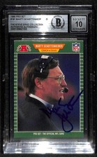 Marty Schottenheimer Signed 1989 Pro Set Chiefs Card BAS Auto 10