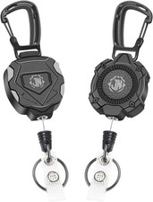 2-Pack Retractable Keychain,Heavy Duty Retractable ID Badge Clip Reels with Zinc
