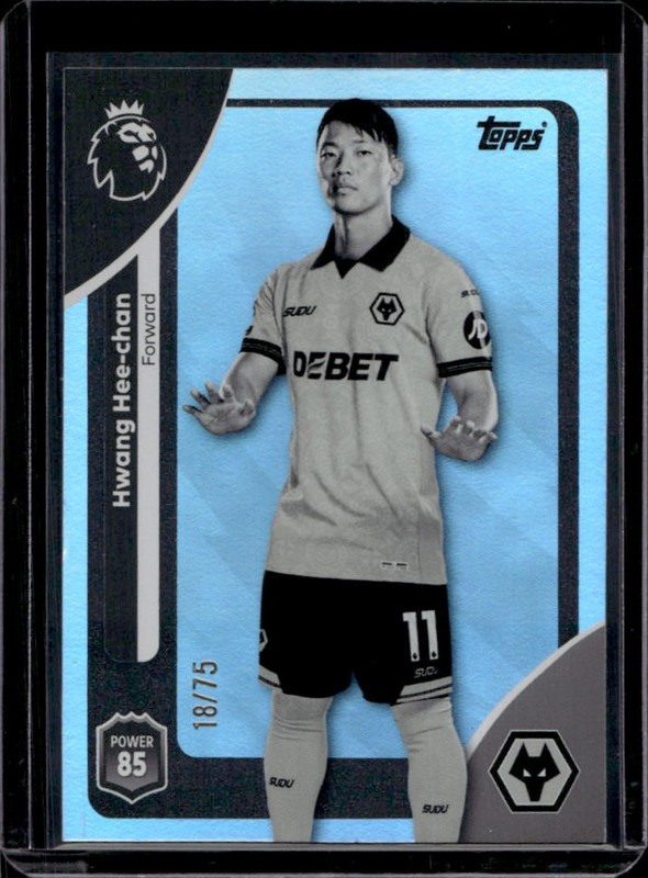 2025-26 Topps Premier League Hwang Hee-Chan Black & White Rainbow Foil #/75