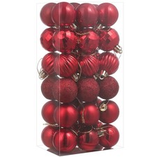 Christmas Tree RED Ornaments Shatterproof Balls Xmas Hanging Decor Ball USA Set