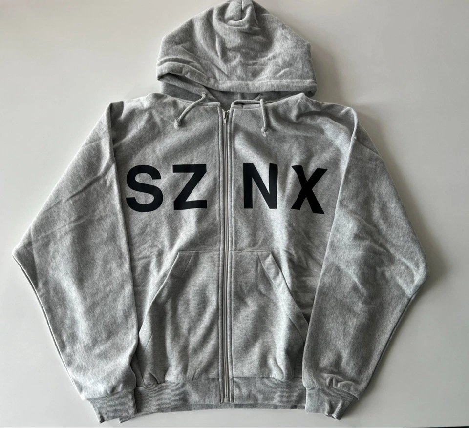 Felpa con cappuccio zip esclusiva YEEZY SZN X Shanghai grigia nuova taglia 1 S-M autentica rara - Immagine 4 di 4