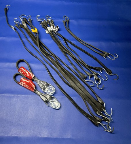 Bungee Cord Lot Of 16 Premium Rubber Bungee Cords With S Hooks NOS Multiple Size