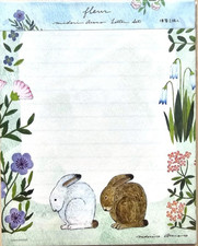 Fleur Rabbit Flower Washi Paper Letter Set Made in Japan Cozyca Products
