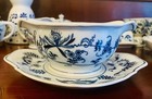 Blue Danube China Double Spout Gravy Boat w/Underplate Blue & White Block Mark — photo 2