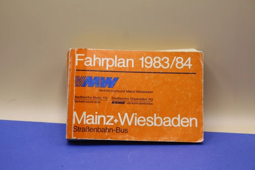 Fahrplan Bus Straßenbahn Mainz-Wiesbaden 1983/84 ESWE Stadtwerke