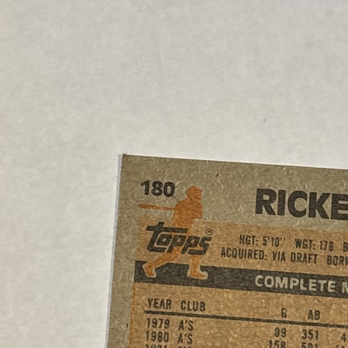 1983 Topps Rickey Henderson #180 Oakland Athletics A's - Picture 7 of 10