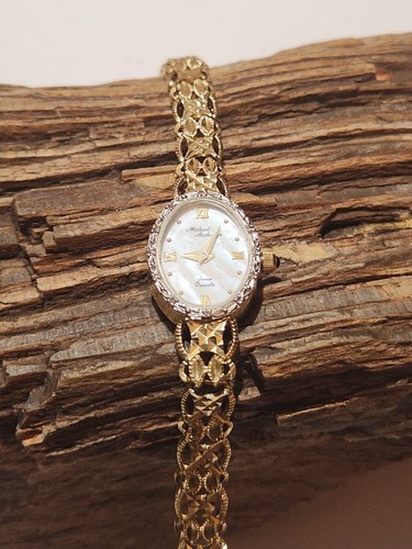 MICHAEL ANTHONY WOMENS 14K GOLD WATCH WITH DIMONDS NEW BATTERY - Picture 12 of 20