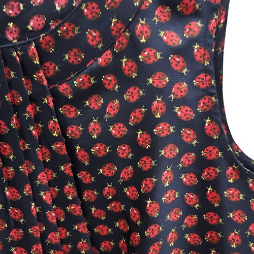 Talbots Women's Size S Small Ladybug Print 100% Silk Sleeveless Top Blue NWT - Picture 4 of 4
