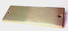FERRAMENTA  TARGHETTA FUORI PORTA  RETTANGOLARE IN OTTONE LUCIDO cm. 12,5 x 4,2
