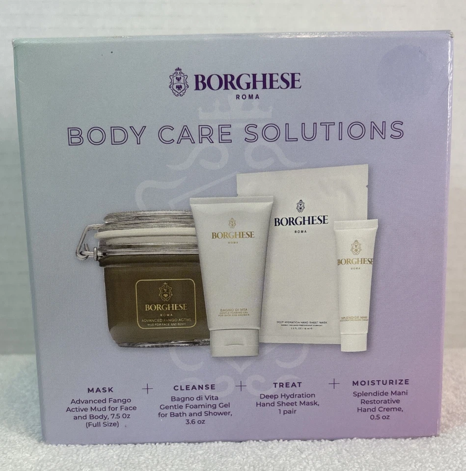 Borghese Roma Body Care Solutions Mask Cleanse Treat Moisturize 4-Pc Set SEALED - Image 2 of 4