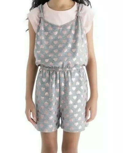 Blush by US Angels ~ 2-Pc. Set ~ Small (7/8) ~ Grey & Pink Romper & T-Shirt - Picture 5 of 7