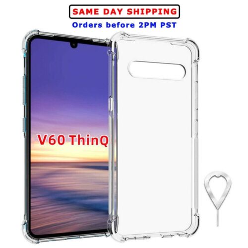 Flexible Soft TPU Full Edge Protective Case Cover Eject Pin for LG V60 ThinQ 5G