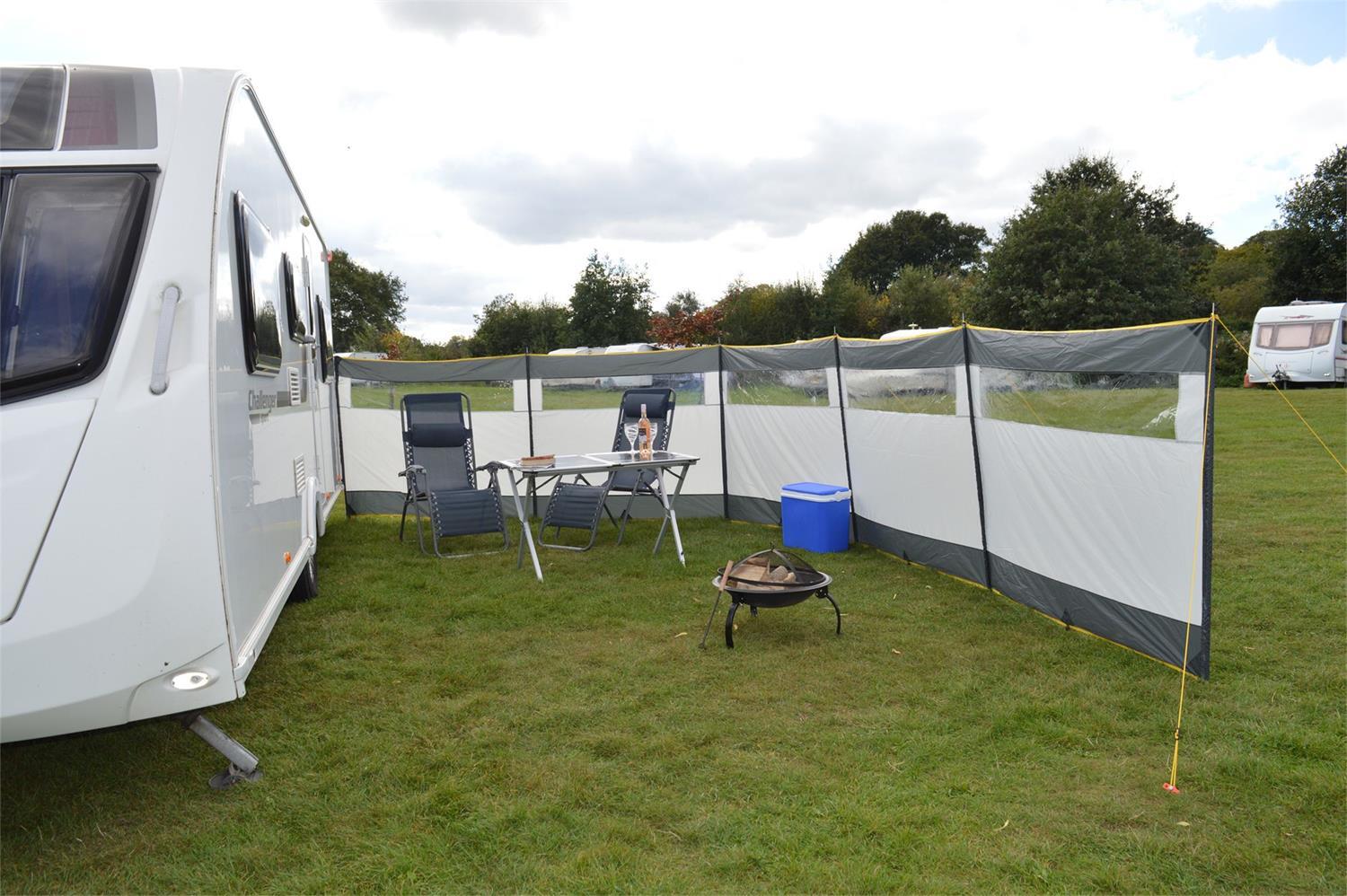 Maypole 5 Panel Poled Camping Caravan 800 x 140cm Windbreak With Windows MP9538
