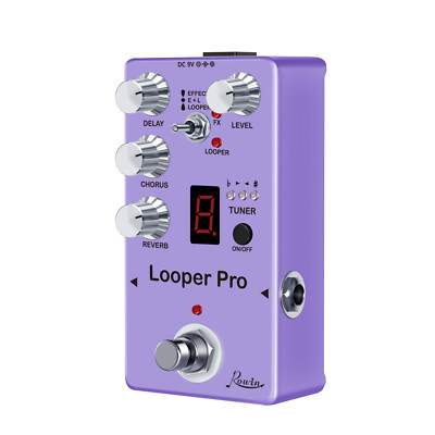 Rowin Looper Pro Guitar Multi-Effects Pedal with Looper Delay Chorus Reverb L0U7