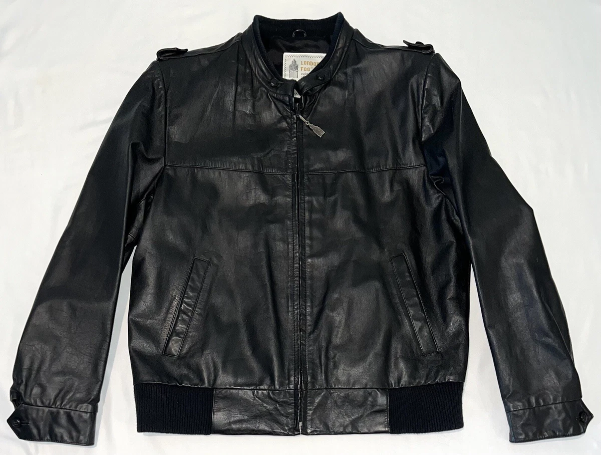 London Fog Leather Outer Shell Black Coats, Jackets & Vests for