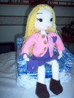 Hand crochet jointed blond doll w/  6 outfits     #12a — photo 7