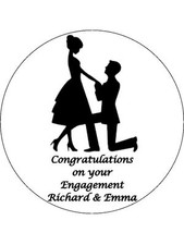 7.5" Engagement Celebration Personalised Edible ICING Cake Topper Decoration