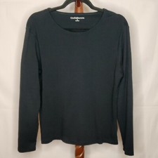 Croft&Barrow women's size L t-shirt black color scoop neck long sleeves