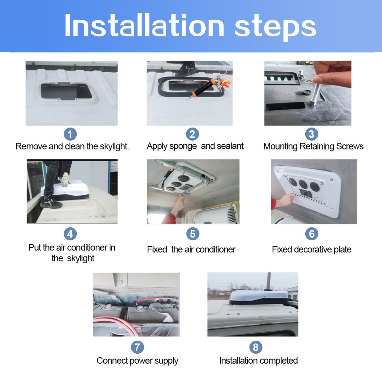 14500BTU 12V RV Rooftop Air Conditioner A/C Unit Cool&Heat For Trailer Motorhome