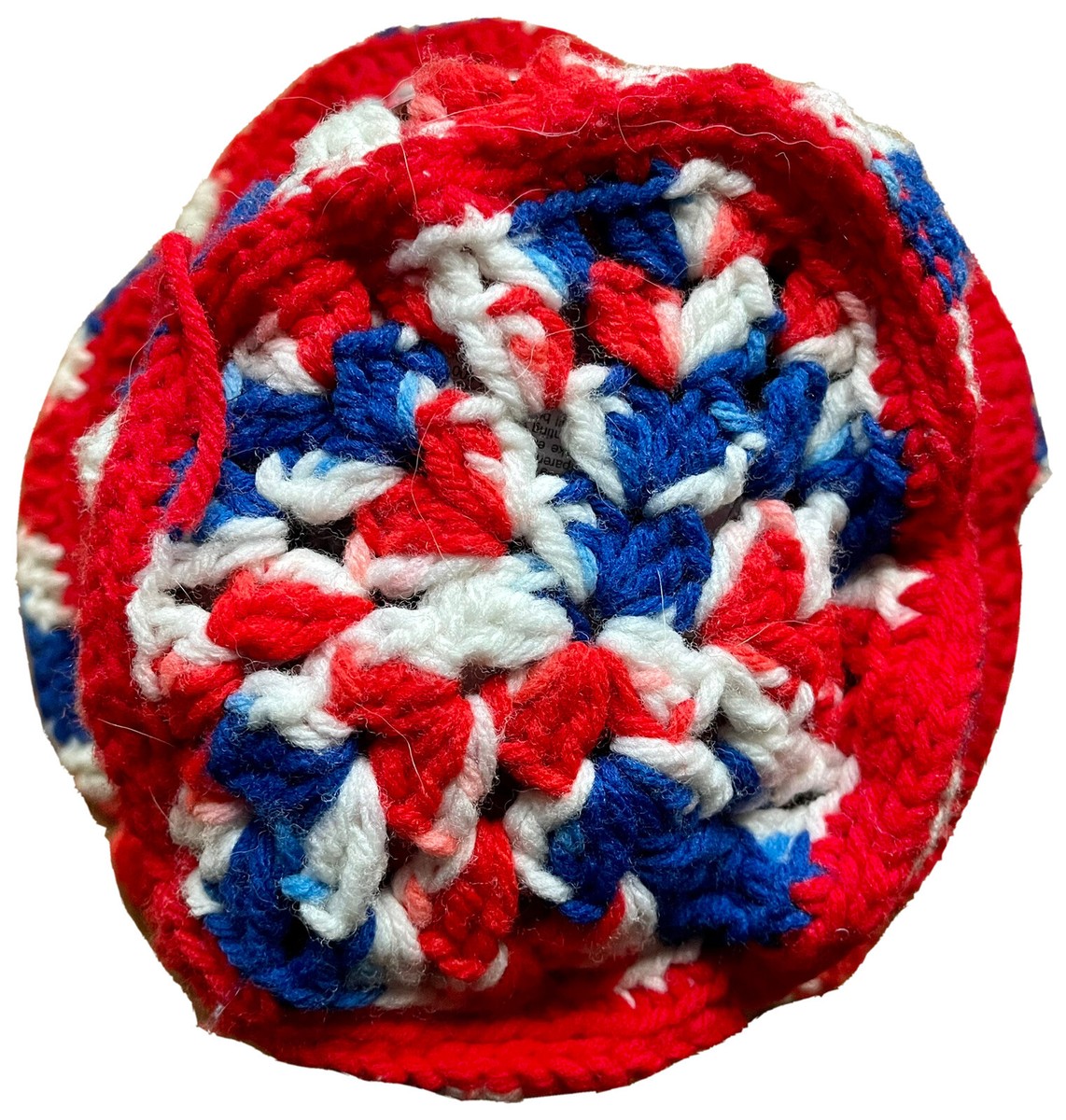 1970s BUSCH BAVARIAN BEER CAN CROCHET YARN BUCKET HAT, HANDMADE