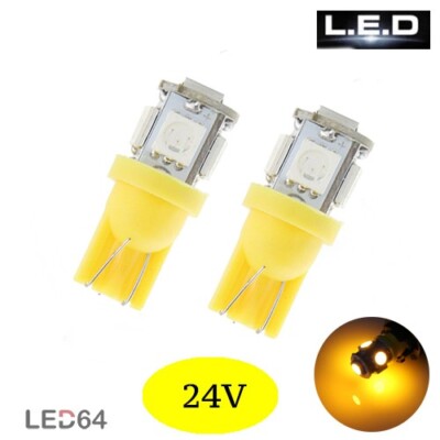 2 Glühbirnen Mit Orange LED Beleuchtung Innen  24 Volt 24V  T10