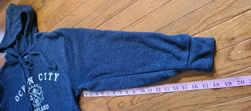 Ocean City Maryland Mens Pullover Hoodie Size S Blue Pocket Sweatshirt Beach - Picture 8 of 8