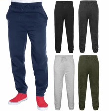 Mens Fleece Jogging Bottoms Elasticated Hem Joggers Track Gym Pants Trouser