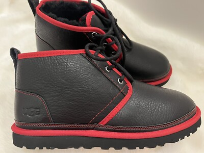 New! UGG®  Black & Samba Red Leather Neumel Boot. Size 11 s-l400.jpg main image 2