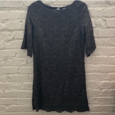 NWOT - Francesca s - Classic Black and Gold Dress - Size Large