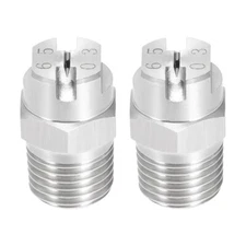 2pcs Flat Fan Spray Tip 1/4BSPT Male Thread 304 Stainless Steel Nozzle 65 Degree