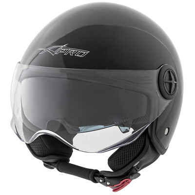 Casco Jet A-Pro Certificato ECE - Per Scooter, Visiera Lunga, Interno Lavabile, Taglie XS-XXL - Foto 4