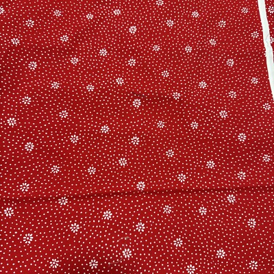 Vintage 1988 Tandler Textiles Red & White cotton fabric 40  By 60  wide