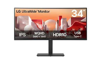 LG  34BA75QE-B (34'') LCD UltraWide QHD Curved Monitor - USB-C -Lautsprecher -LAN