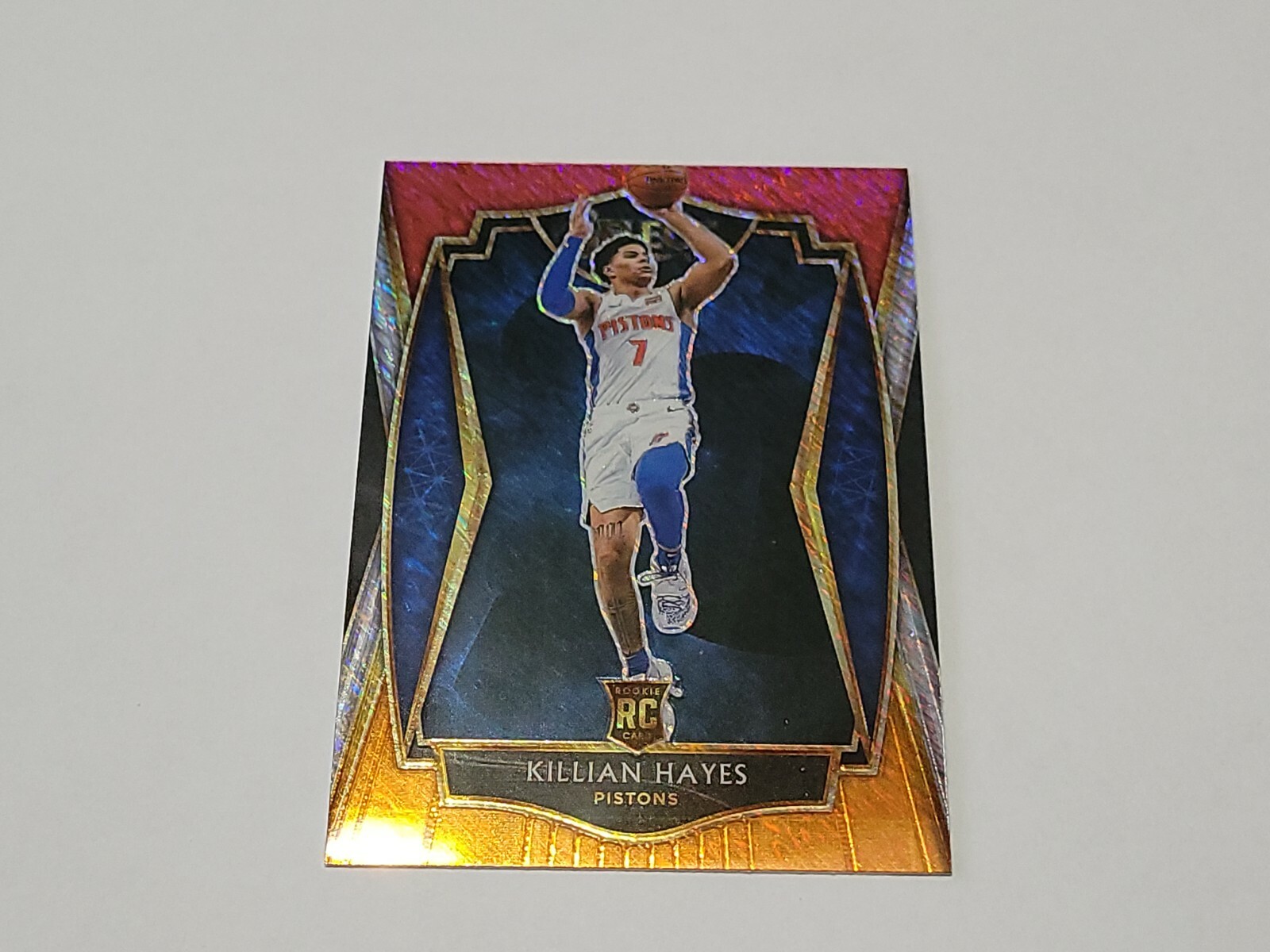 2020-21 NBA Select Killian Hayes Premier Red White Orange Shimmer Prizm RC #181