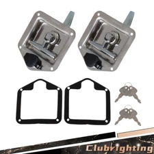 2 Trailer Door Latch T-Handle Lock Stainless Steel Keys Camper RV Truck Toolbox