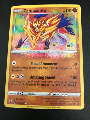 Zamazenta AMAZING RARE 102/185 Pokemon SWSH Vivid Voltage NM 2020