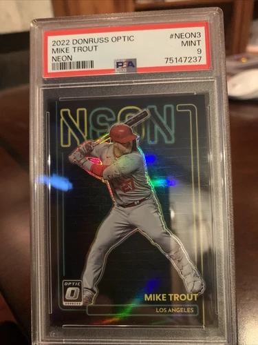 2022 Donruss Optic Mike Trout Neon SSP CASE HIT #NEON3 PSA 9 Angels