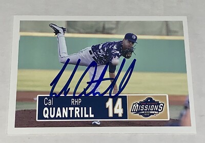 Cal Quantrill SIGNED 2018 San Antonio Missions Team Card RC Auto Padres Rockies