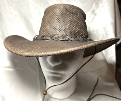 Minnetonka Brown Wool Felt Fedora with Leather Band s-l400.jpg main image 3