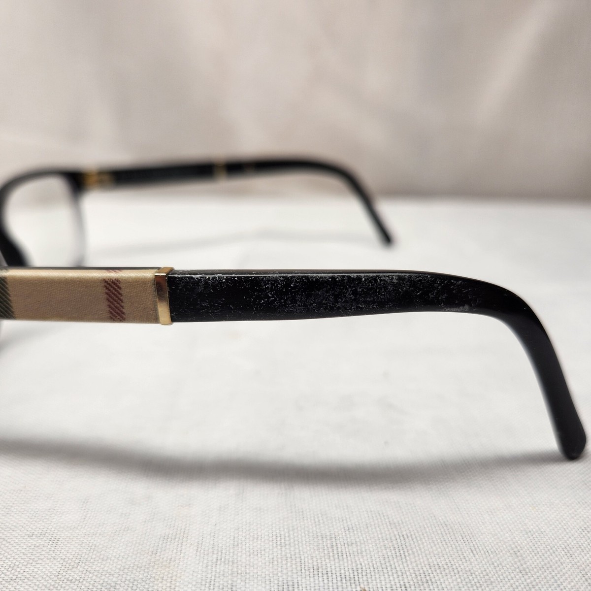 Burberry Glasses FRAMES ONLY Black Acetate Nova Check Plaid  display picture 1