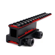 1Inch High Tactical Profile Riser Scope Mount for 20mm Picatinny Rail