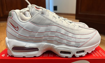 Nike Air Max 95 OG White University Red IB7936 100 Men's Size 9.5