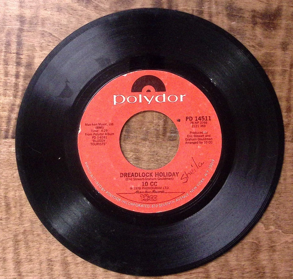 10 CC DREADLOCK HOLIDAY/NOTHING CAN MOVE ME POLYDOR RECORDS VINYL 45 53-26 - Image 2 of 3