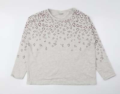 Damart Womens Round Neck Animal Print Cotton Blend Jumper Size UK