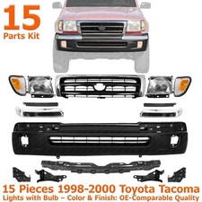 Front Bumper Kit Grille Chrome Head Corner Lights For 98-2000 Toyota Tacoma