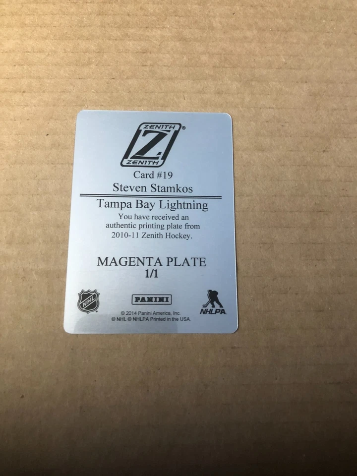 2010-11 Zenith Chasing the Cup Printing Plates Magenta #19 Steven Stamkos 1/1 - Image 2 of 2